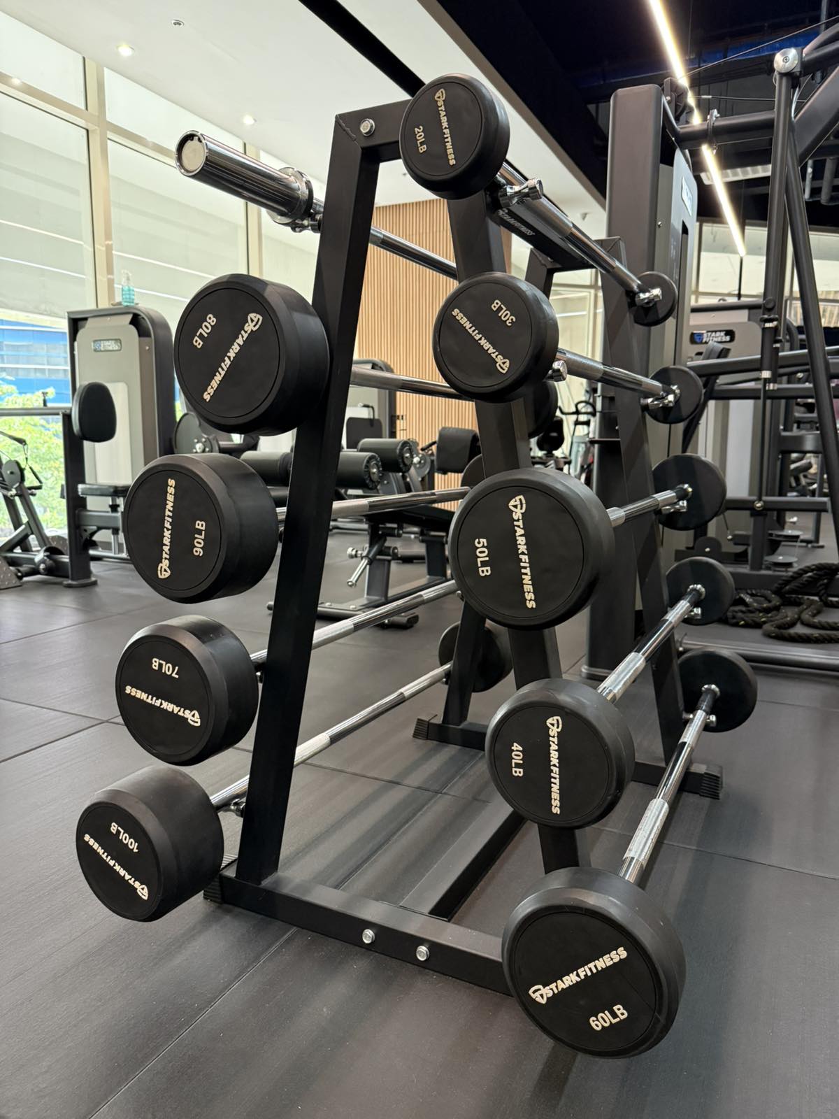 Straight Rubber Fixed Barbell