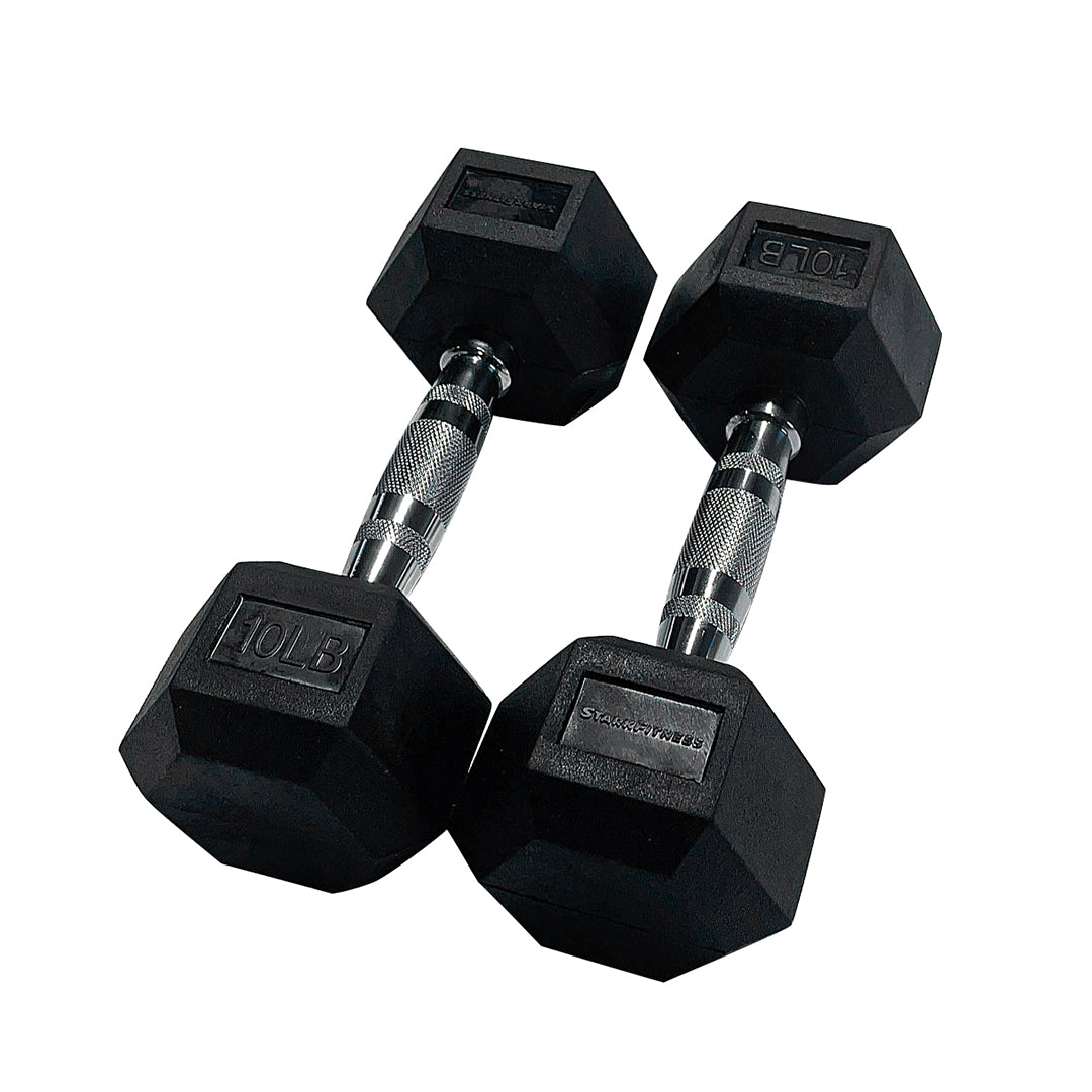 Hexagon Rubber Dumbbell (LBS)