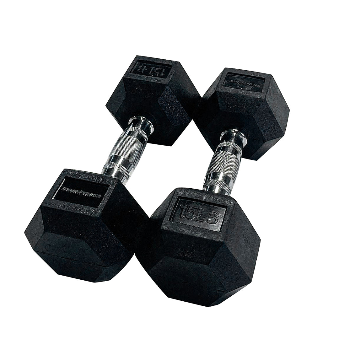 Hexagon Rubber Dumbbell (LBS)