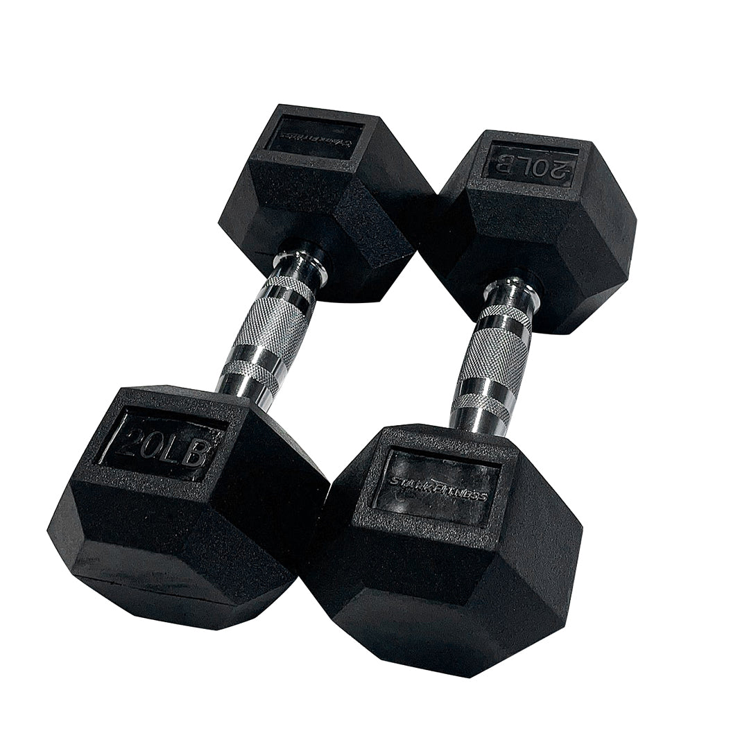 Hexagon Rubber Dumbbell (LBS)