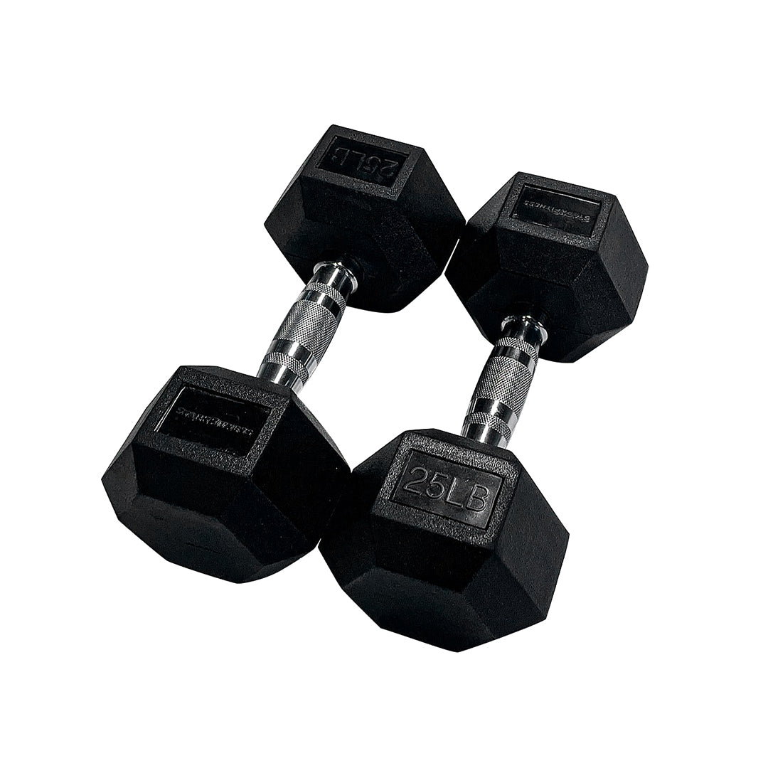 Hexagon Rubber Dumbbell (LBS)