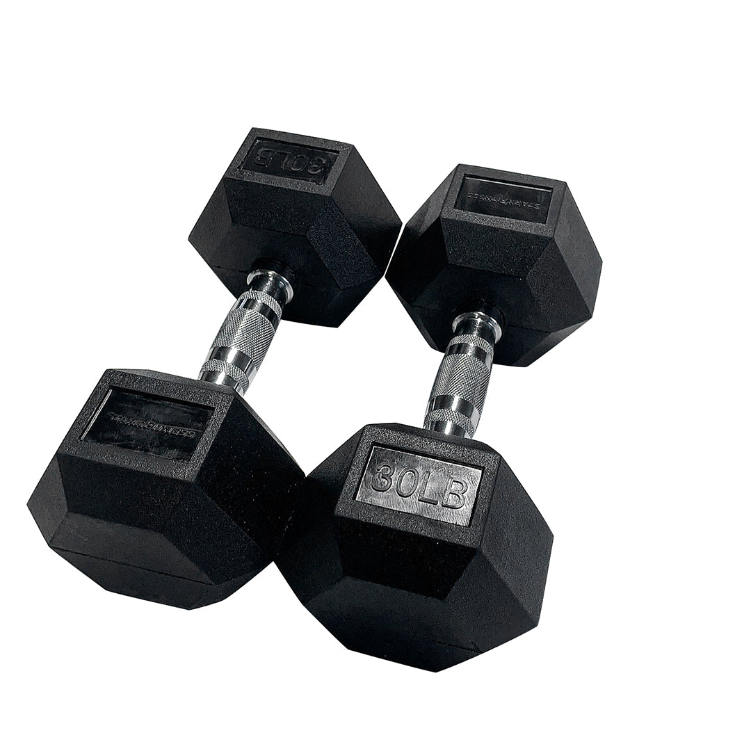 Hexagon Rubber Dumbbell (LBS)