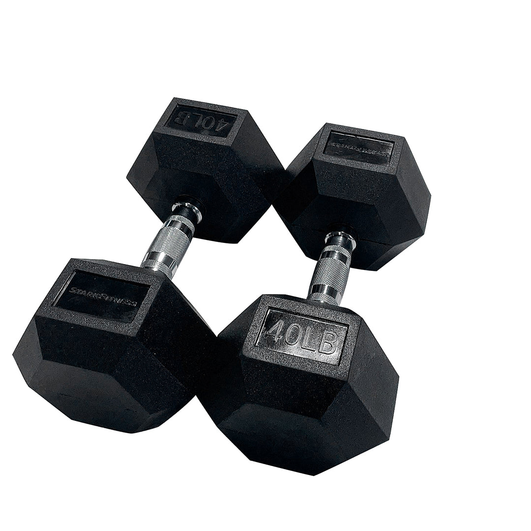 Hexagon Rubber Dumbbell (LBS)