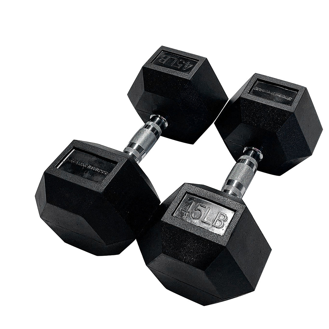 Hexagon Rubber Dumbbell (LBS)