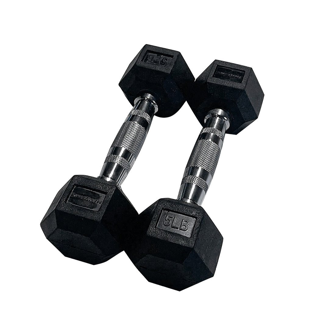 Hexagon Rubber Dumbbell (LBS)