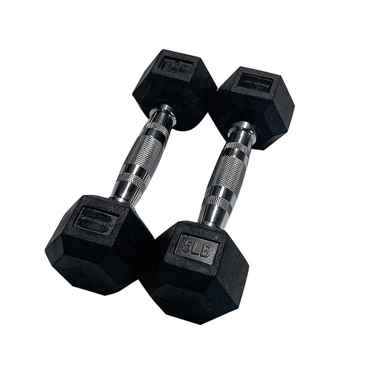 Hexagon Rubber Dumbbell (LBS)