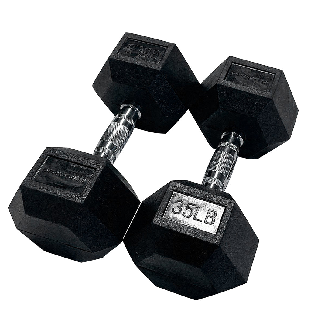 Hexagon Rubber Dumbbell (Lbs)