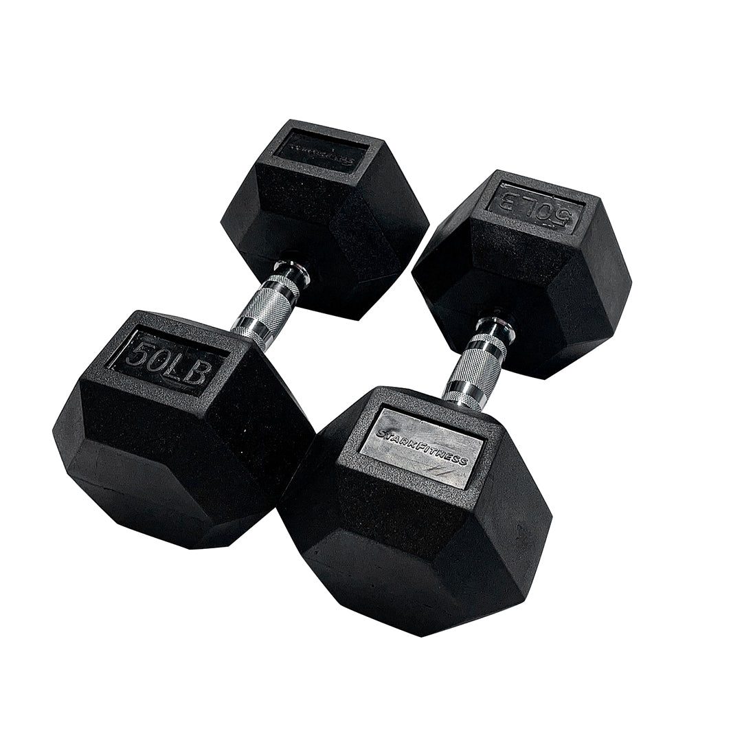 Hexagon Rubber Dumbbell (Lbs)